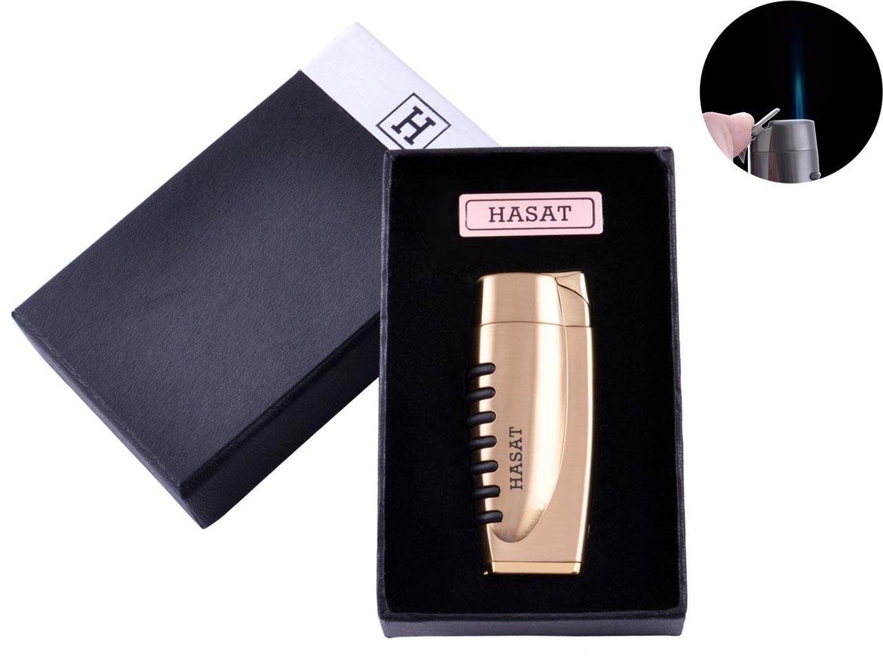 

Зажигалка в подарочной коробке HASAT (Острое пламя) №4311 Gold