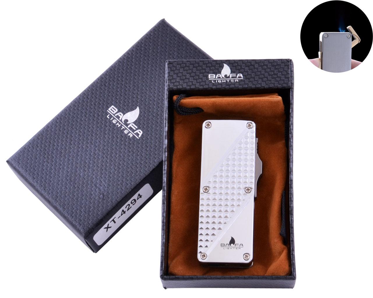 

Зажигалка в подарочной коробке BAOFA (Турбо пламя) №4294 Silver