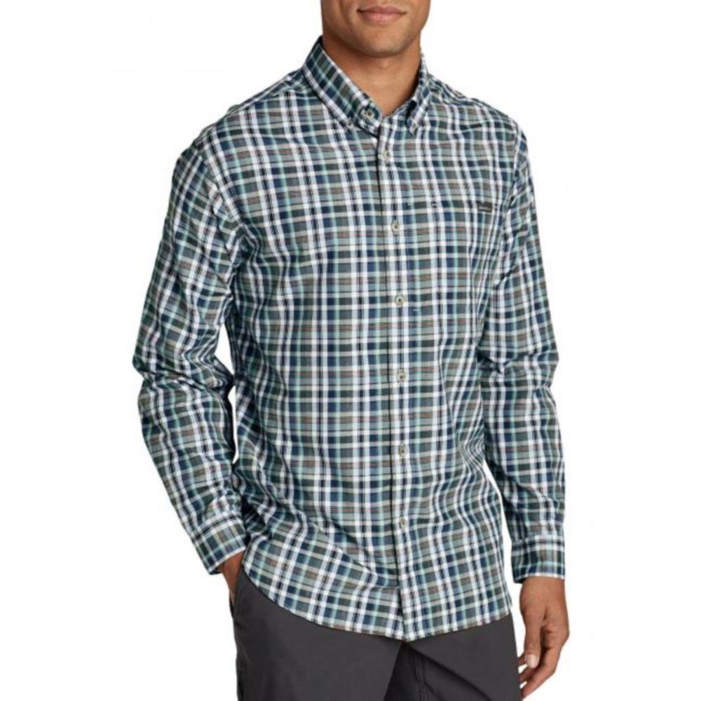 

Рубашка Eddie Bauer Mens Long-Sleeve Poplin Shirt Nordic L Blue Plaid