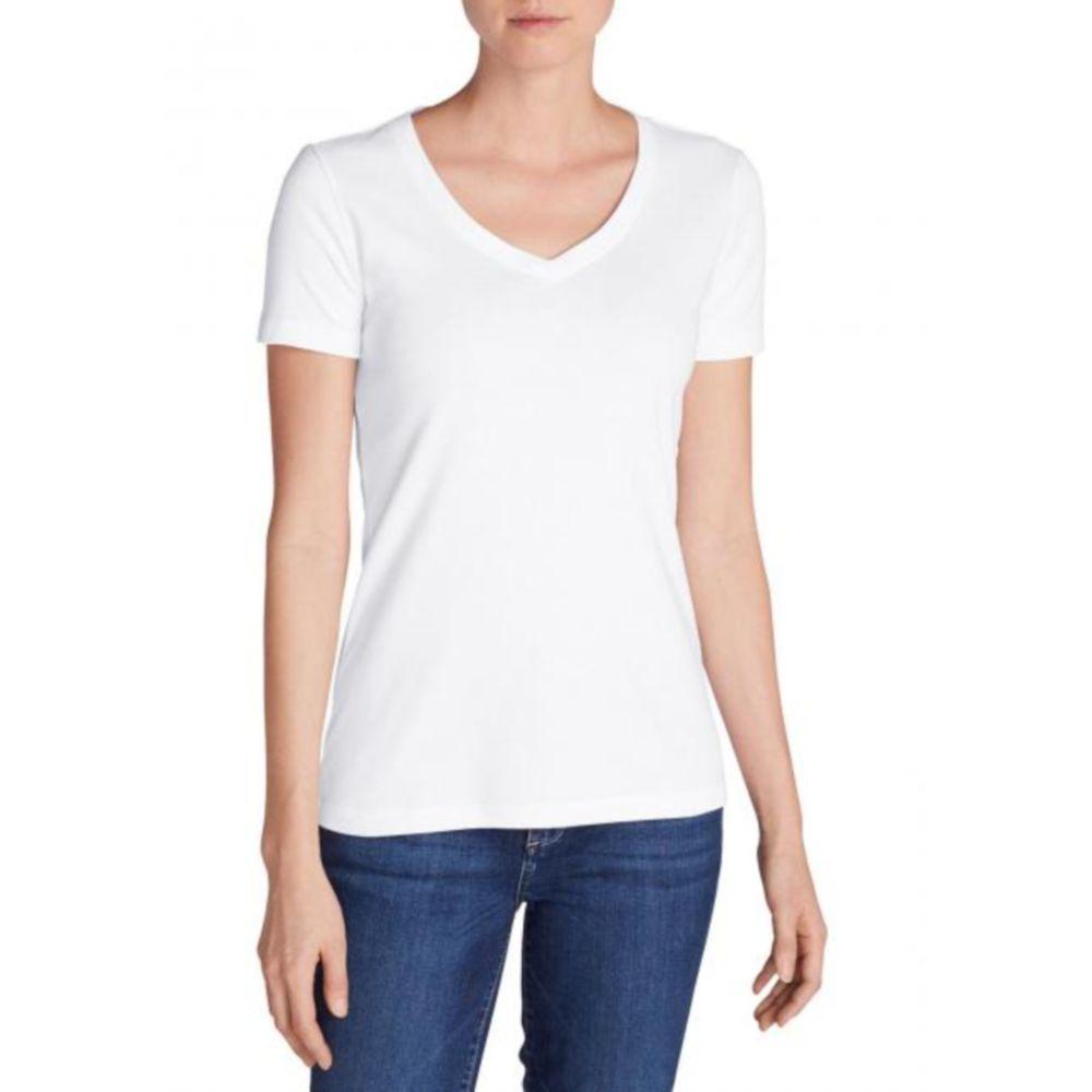 

Футболка Eddie Bauer Womens Basic-Shirt mit V-Ausschnitt L White