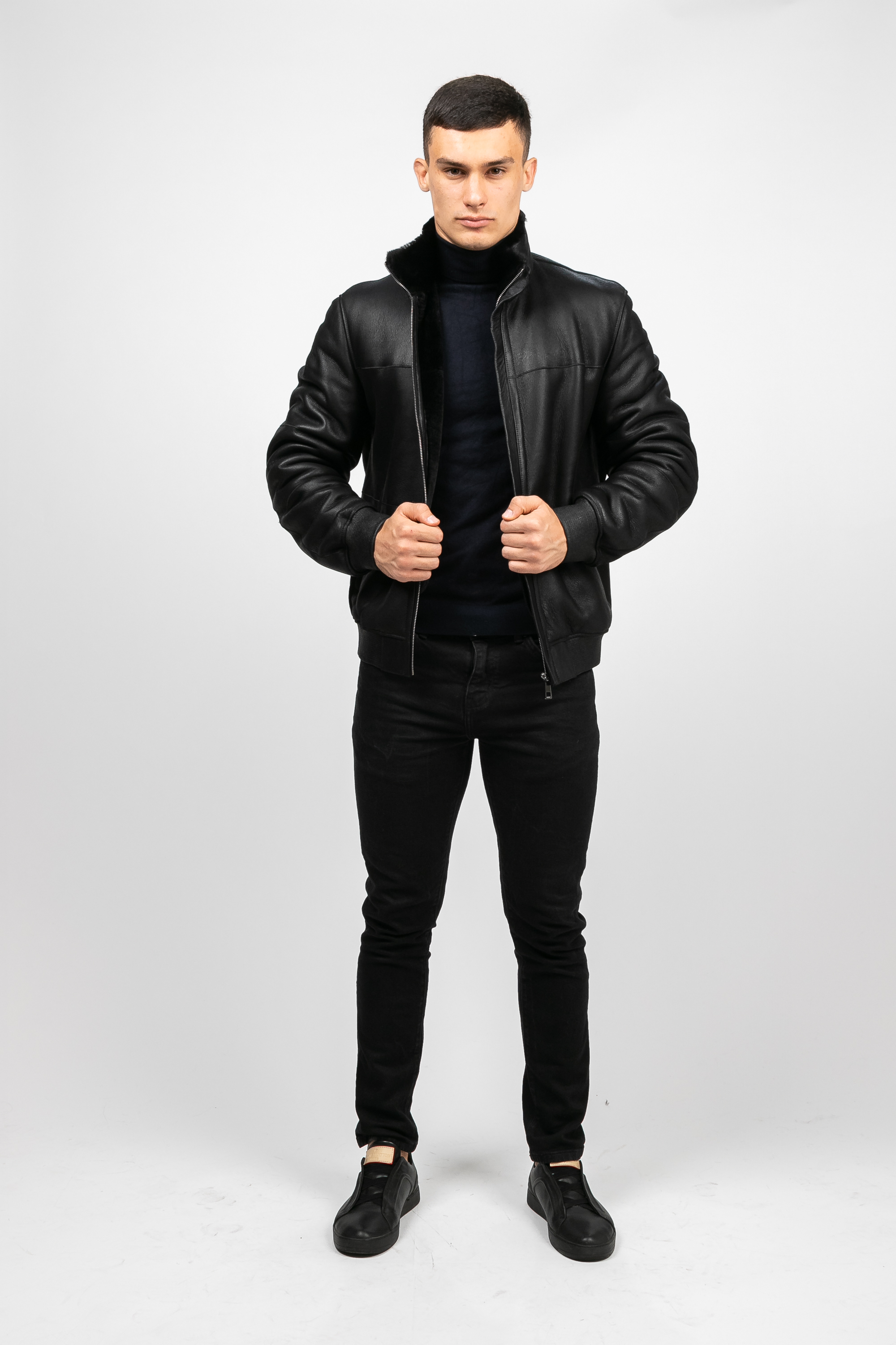 

Дубленка PARKA+ 01316 с воротником Чорний 46