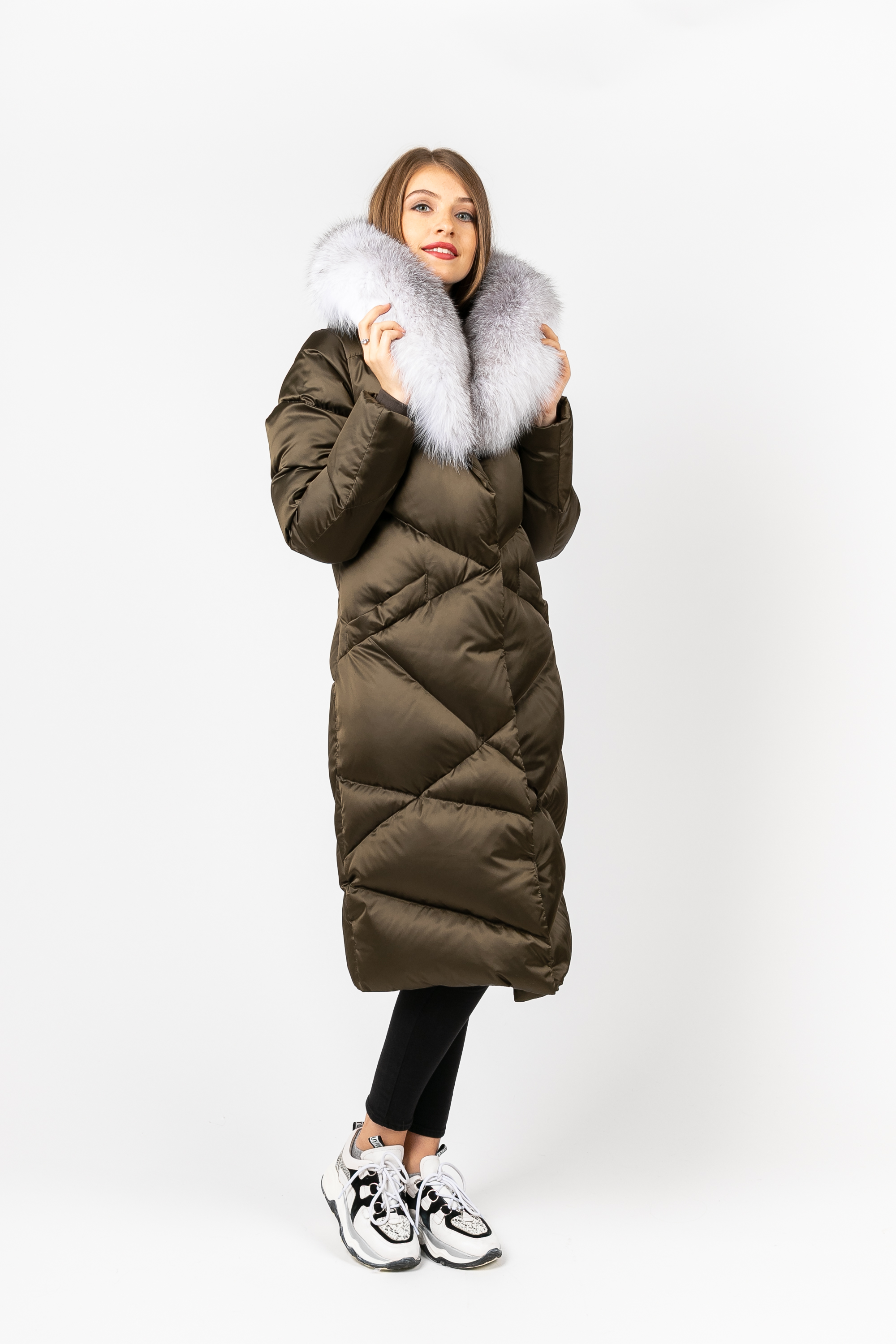 

Пуховик PARKA+ 02201 с мехом северной лисы Хакі, Пуховик PARKA+ 02201 с мехом северной лисы Хакі 40