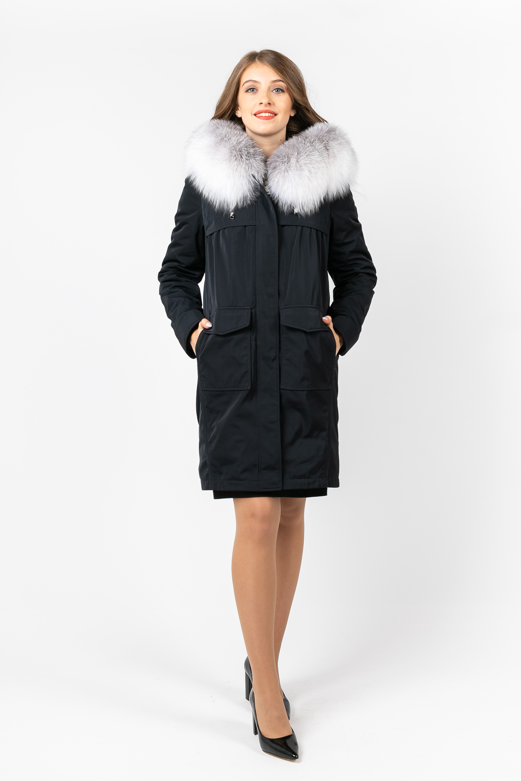 

Парка PARKA+ 02305 с натуральным мехом северной лисы Чорний, Парка PARKA+ 02305 с натуральным мехом северной лисы Чорний 44