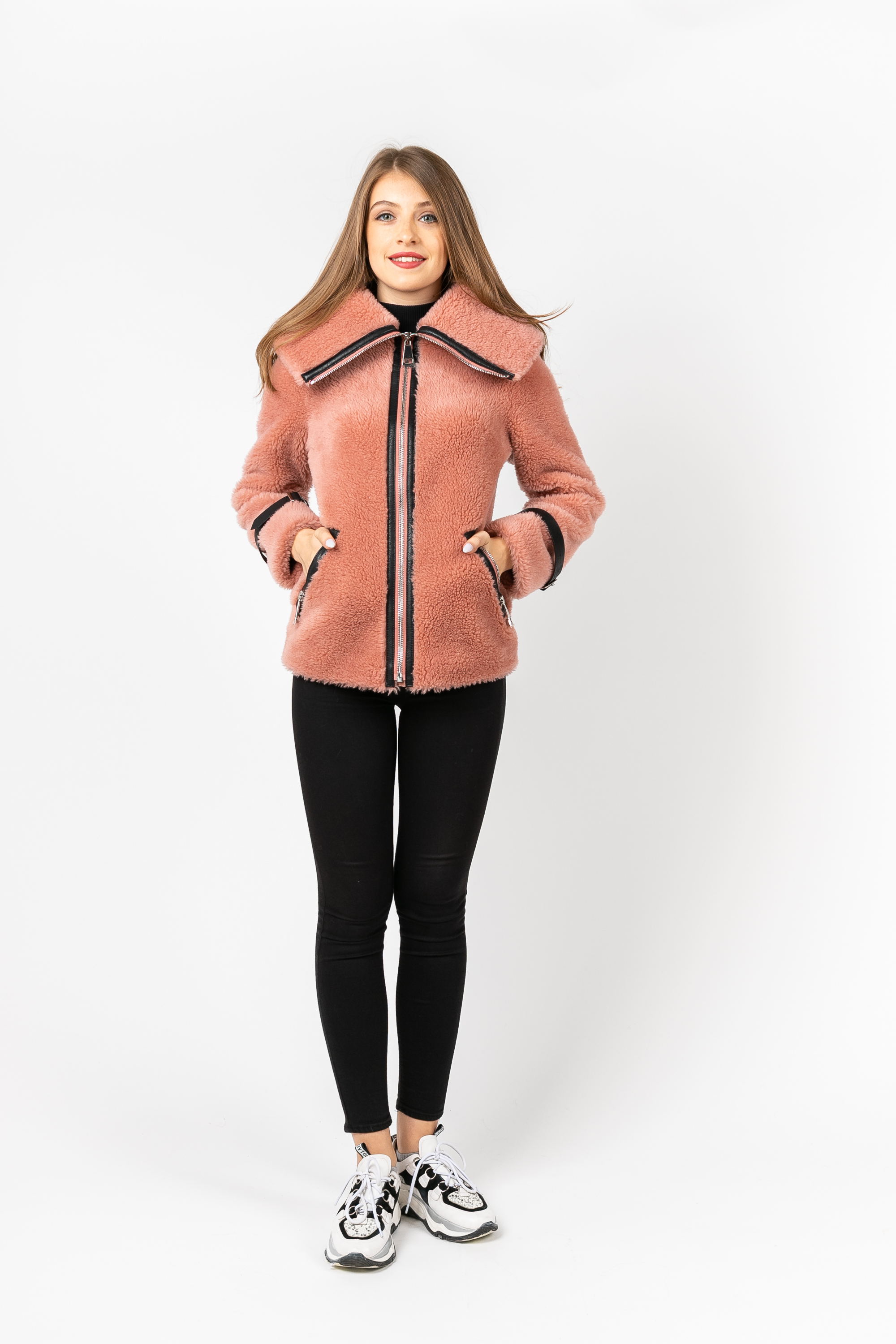 

Укороченная шуба PARKA+ 02287 с большим воротником Пудровий, Укороченная шуба PARKA+ 02287 с большим воротником Пудровий 44