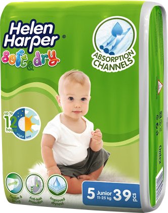 

Подгузники Helen Harper Soft&Dry Junior 11-25 кг 39 шт (5411416060154)