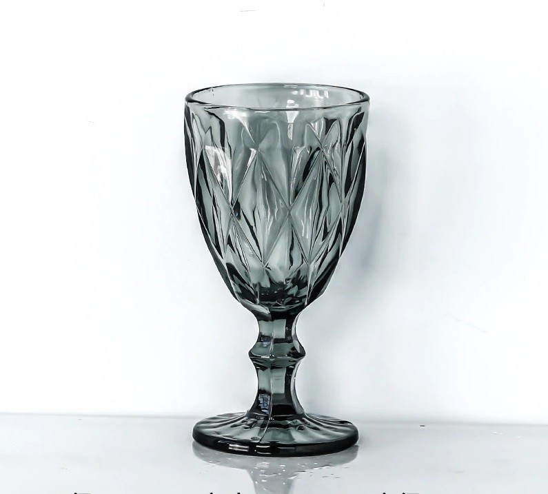 

Набор бокалов для вина из цветного стекла Glassware 6 шт 300 мл Серый (Крупный ромб) 1740D