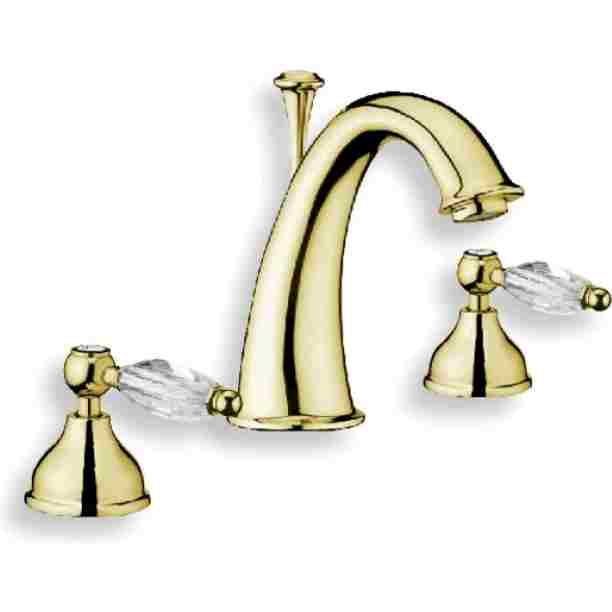 

Alexandra Смеситель для умывальника на 3 точки с ручками Swarovsky (золото)