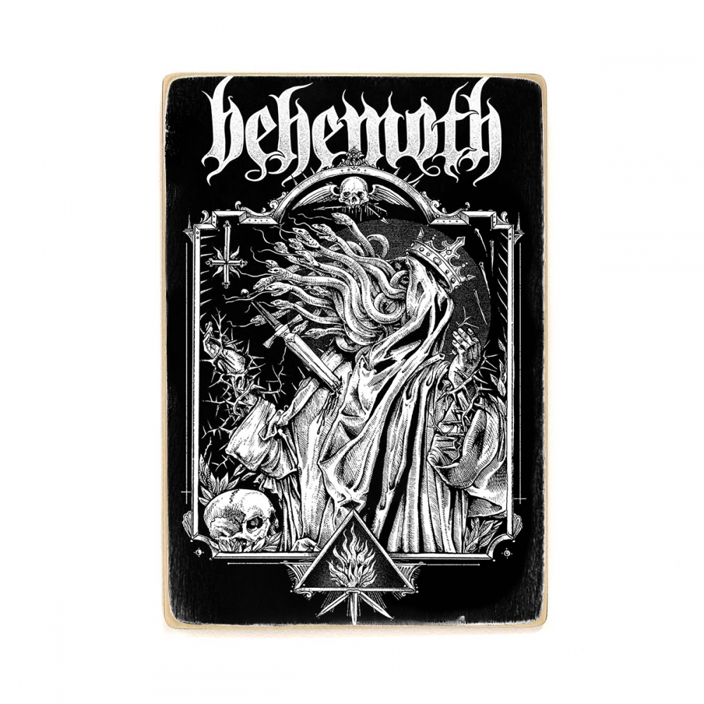 

Деревянный постер Музыка Behemoth, Nergal. Black metal. Блэк метал. Бегемот.рисунок А2