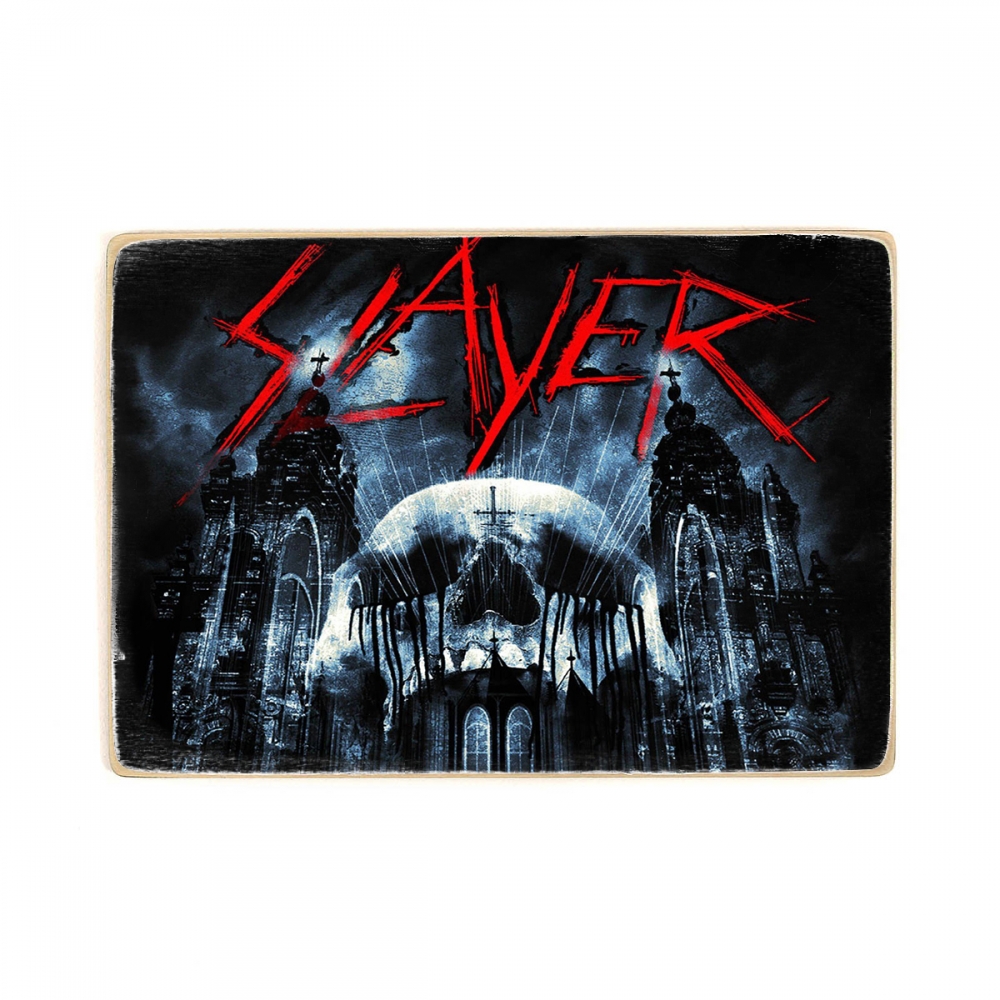 

Деревянный постер Музыка группа Slayer. Слеер. Череп А2
