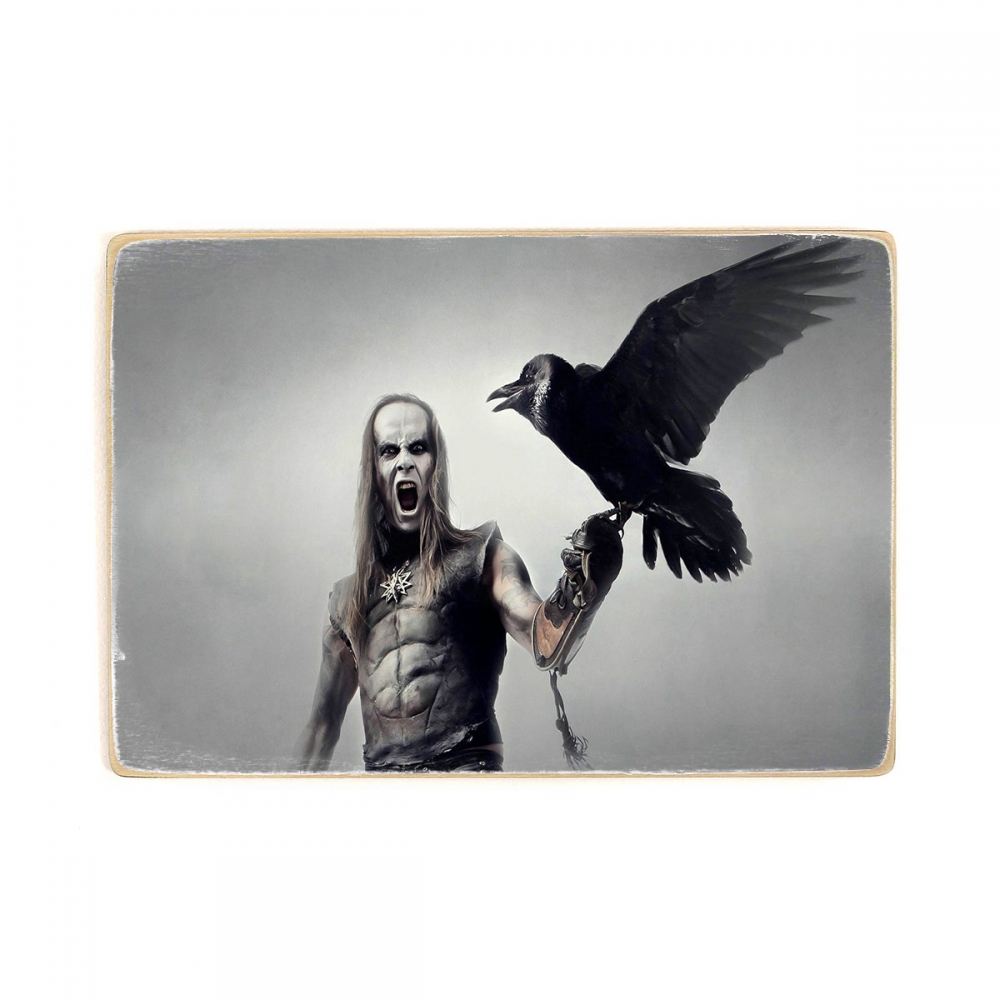 

Деревянный постер Музыка Behemoth лого. Nergal с вороном . Блэк метал. Бегемот. А1