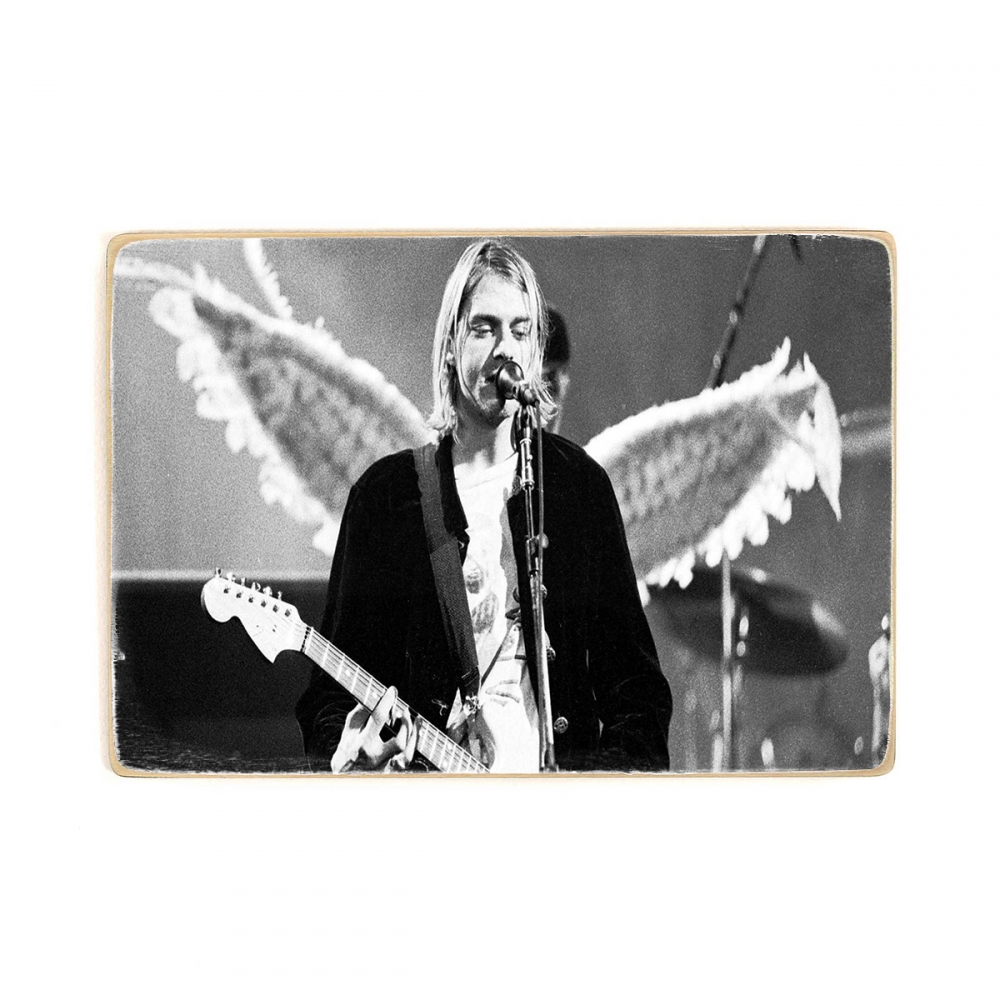 

Деревянный постер Музыка Nirvana. Kurt cobain. Нирвана, Курт кобейн с гитарой, крылья А2