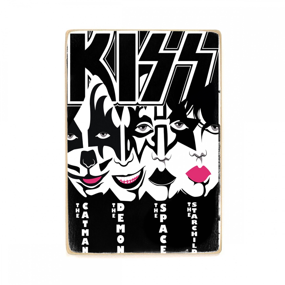 

Деревянный постер Музыка Kiss. Рок группа А1