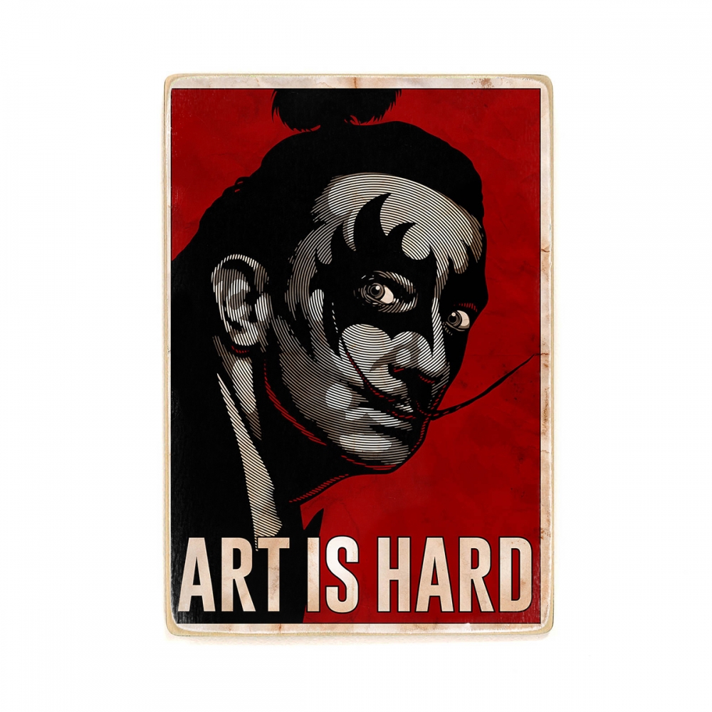 

Деревянный постер. Kiss and Salvador Dali А1