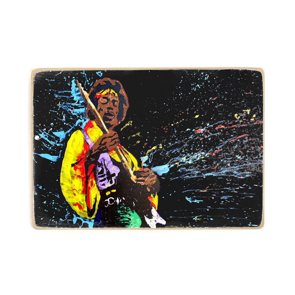 

Деревянный постер Музыка Jimi Hendrix, Джими Хендрикс играет на гитаре А1