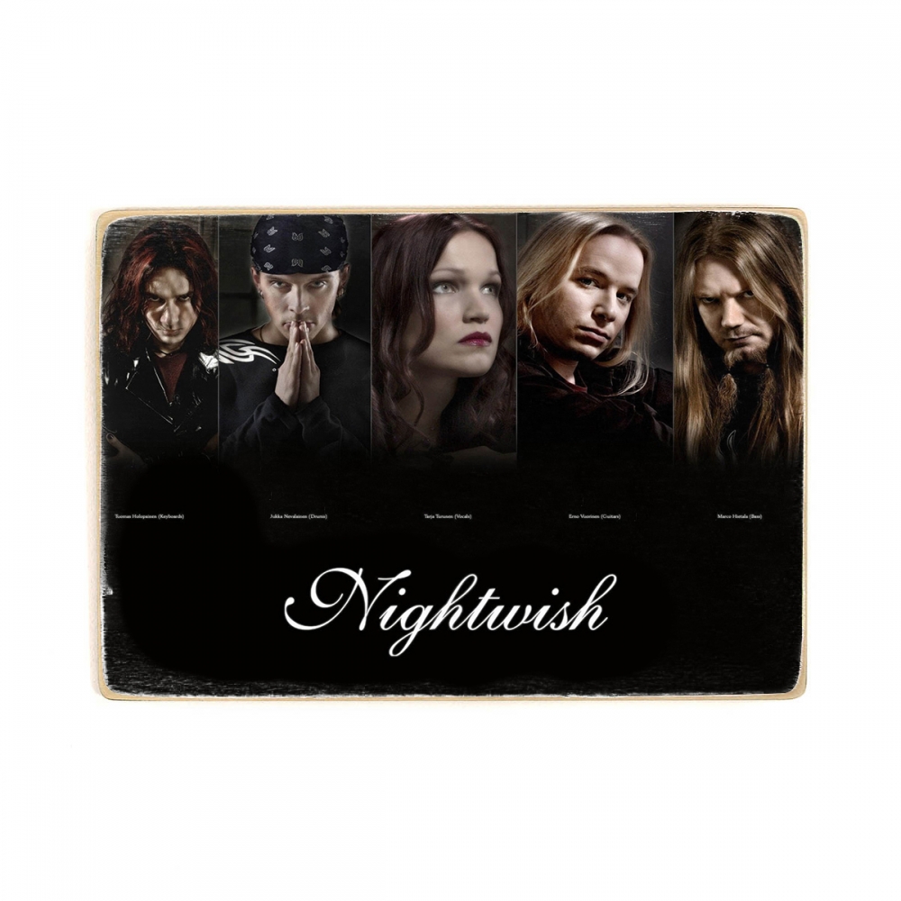 

Деревянный постер Музыка Nightwish, Найтвиш. Состав группы. Metal music А2