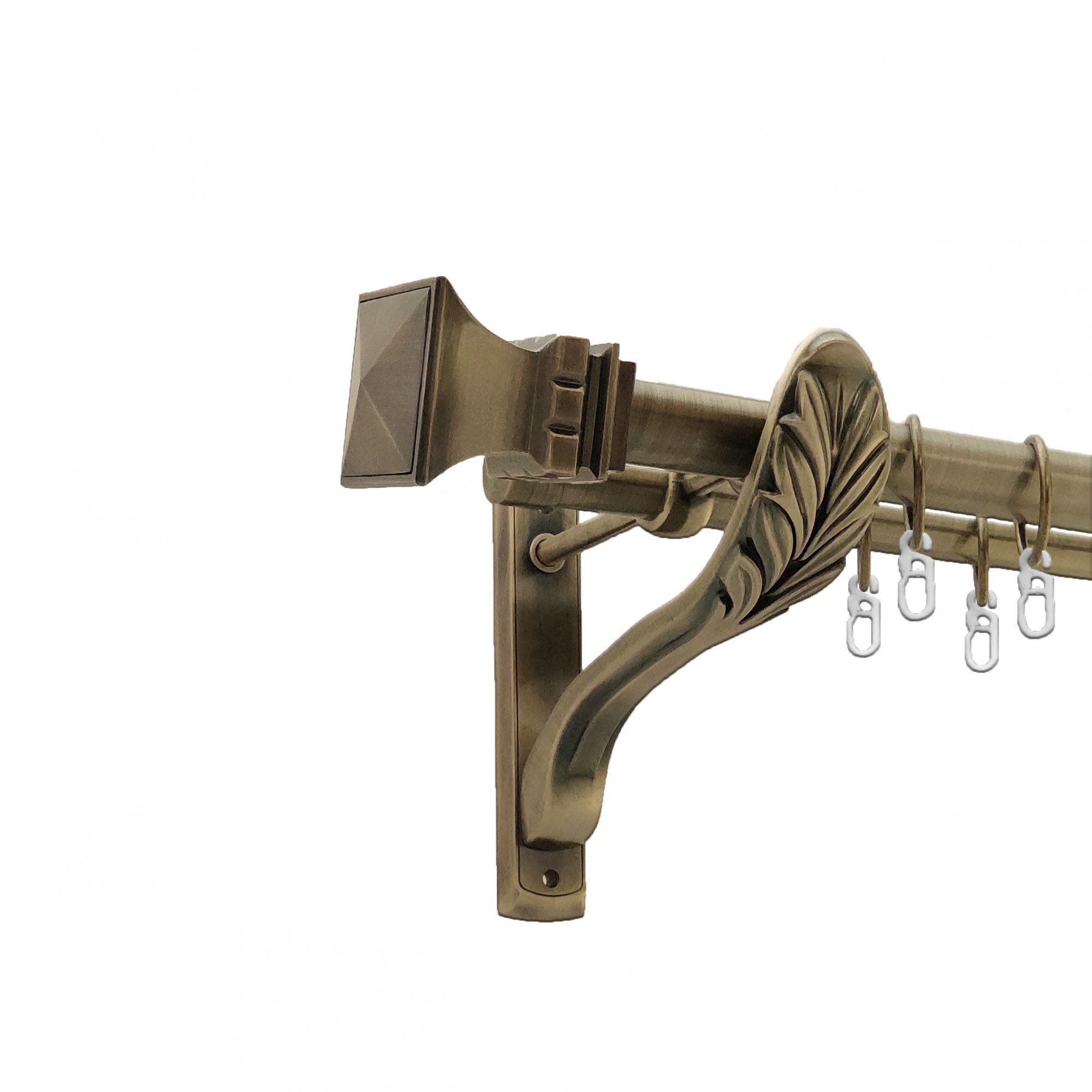 

Карниз Orvit Емпорія металевий дворядний ретро гладка труба кільце металеве Антик 25\19 мм 200 см