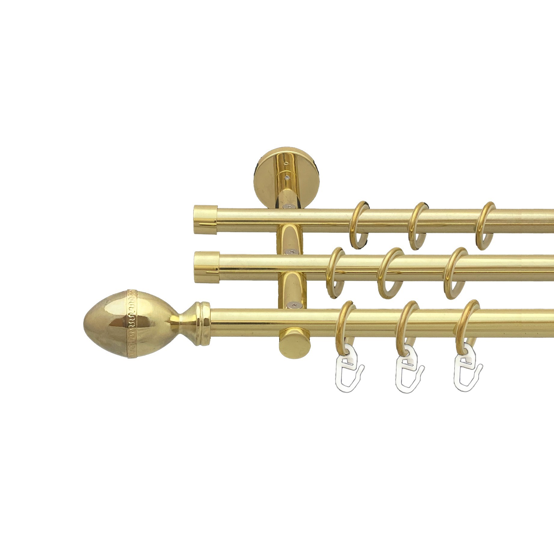 

Карниз Orvit Фарже металевий трирядний циліндр 20 см гладка труба кільце металеве Золото 16\16\16 мм 160 см (00-00014763)