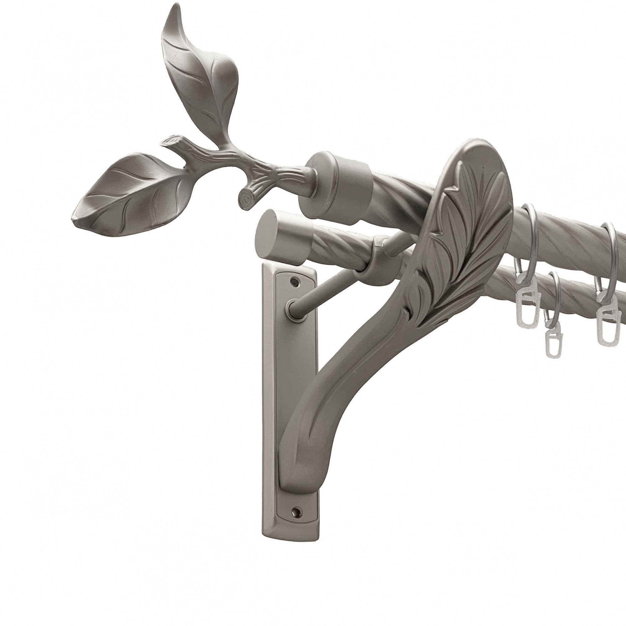 

Карниз Orvit Листок Троянди металевий дворядний ретро скручена труба кільце металеве Сатин 25\19 мм 200 см (00-00011500)