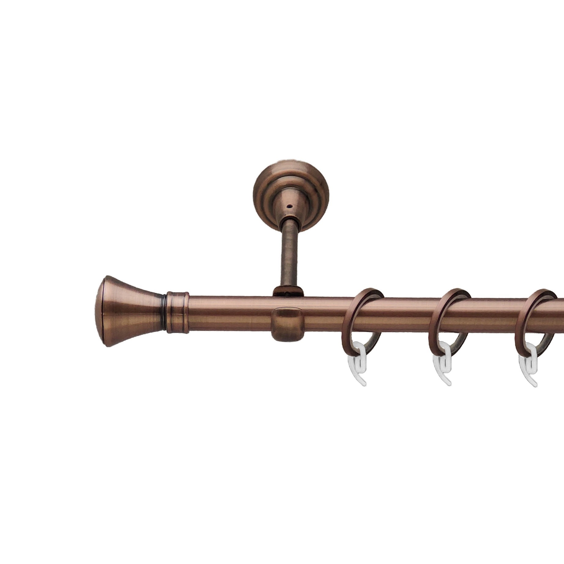 

Карниз Orvit Люксор металевий однорядний відкритий гладка труба кільце фасонне металеве Мідь 19 мм 240 см (00-00011859)