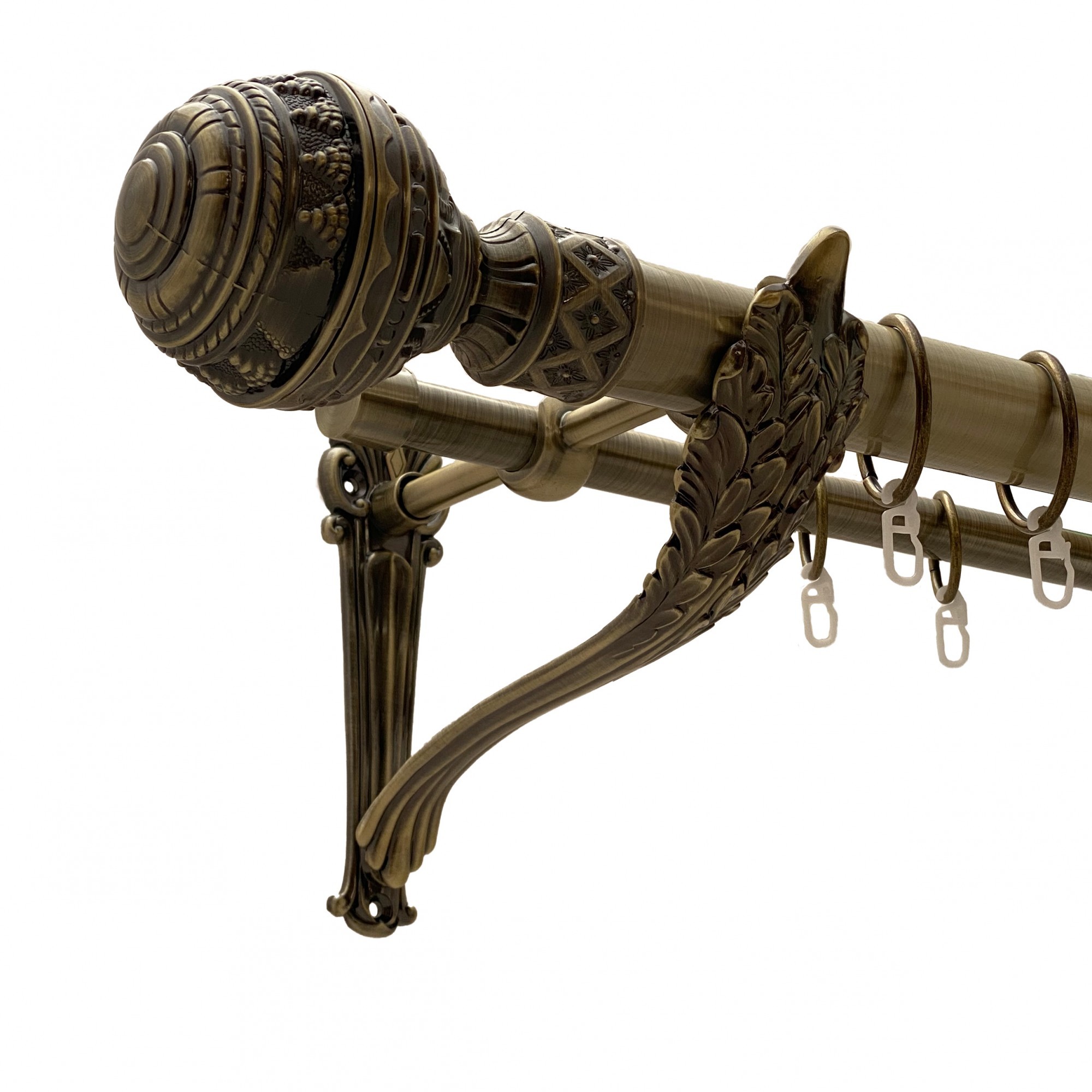 

Карниз Orvit Арабеска металевий дворядний ретро гладка труба кільце металеве Антик 35\19 мм 300 см (00-00011570)