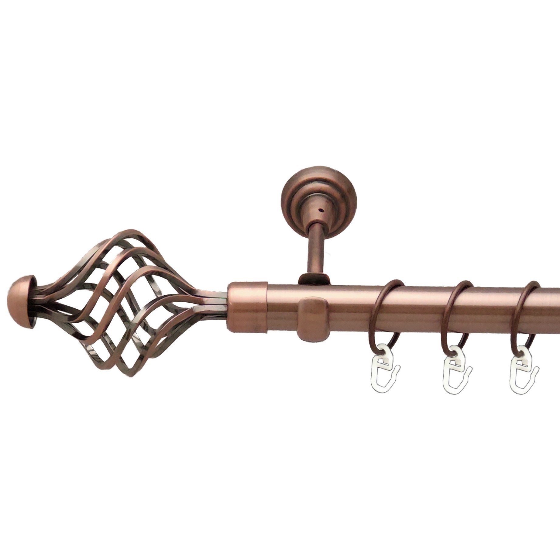 

Карниз Orvit Арезо металевий однорядний відкритий гладка труба кільце металеве Мідь 25 мм 240 см (00-00012434)