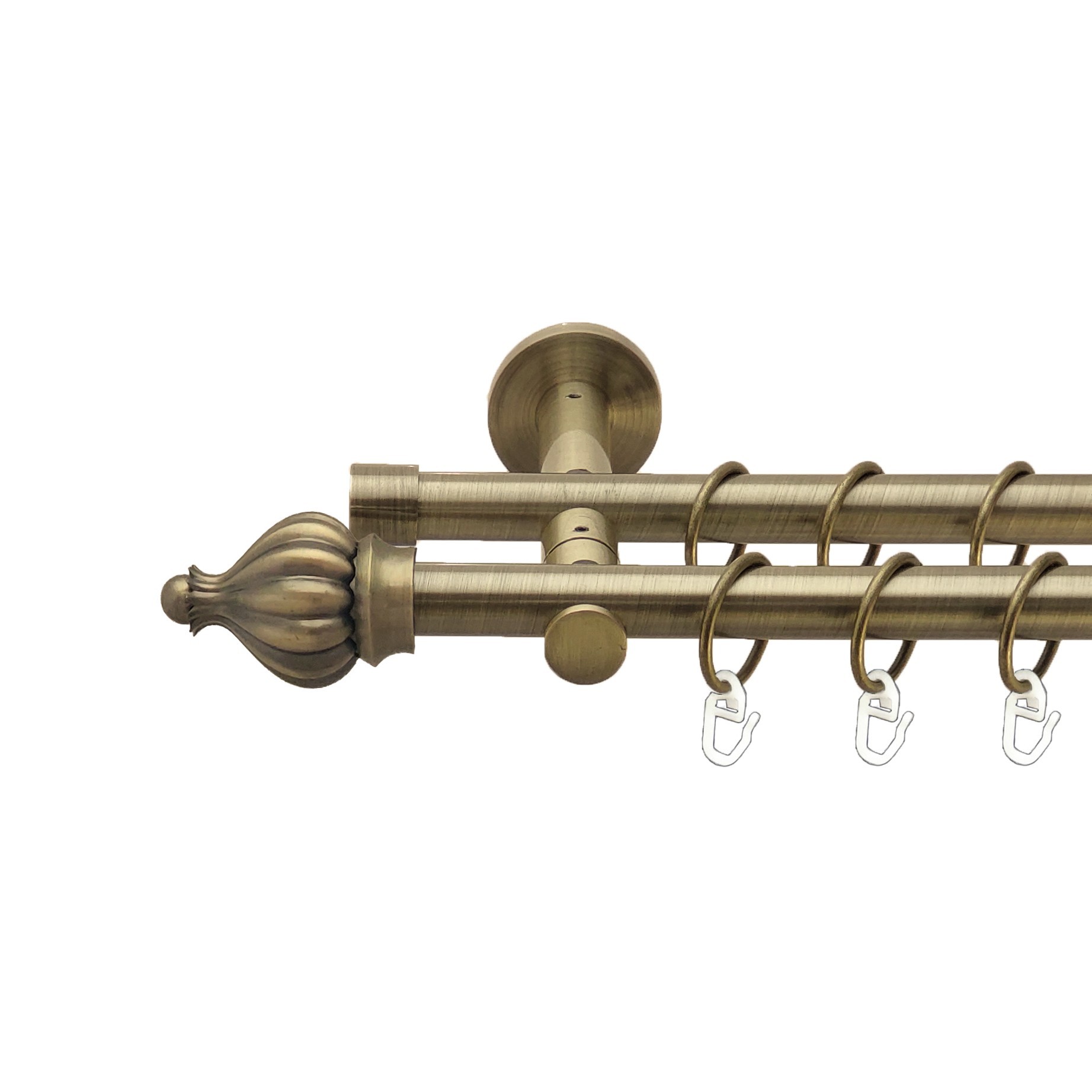 

Карниз Orvit Таджа металевий дворядний реверсивний гладка труба кільце металеве Антик 19\19 мм 240 см (00-00013406)