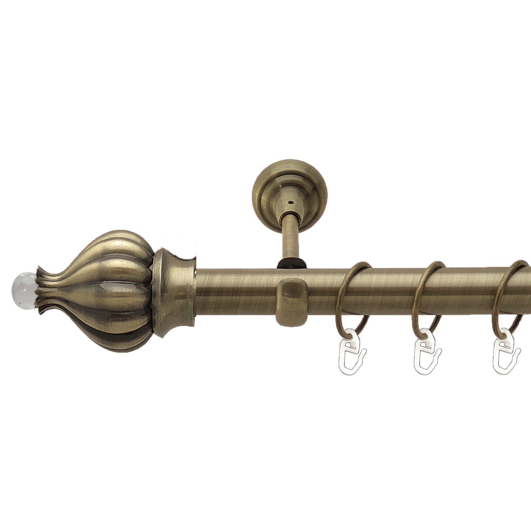 

Карниз Orvit Таджа-Кристал металевий однорядний відкритий гладка труба кільце металеве Антик 25 мм 240 см