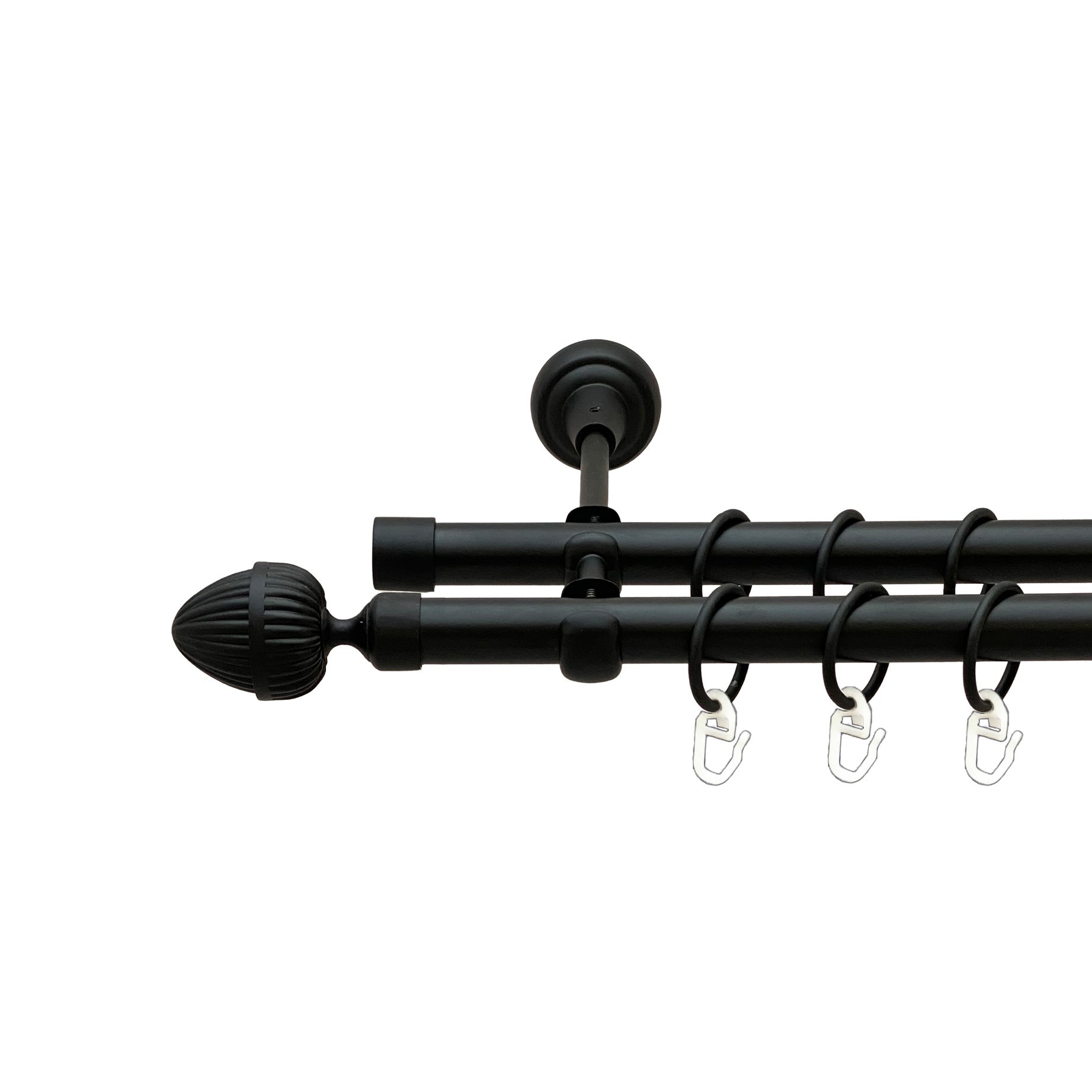 

Карниз Orvit Одеон металевий дворядний відкритий гладка труба кільце металеве Чорний Оксамит 19\19 мм 240 см (00-00007013)