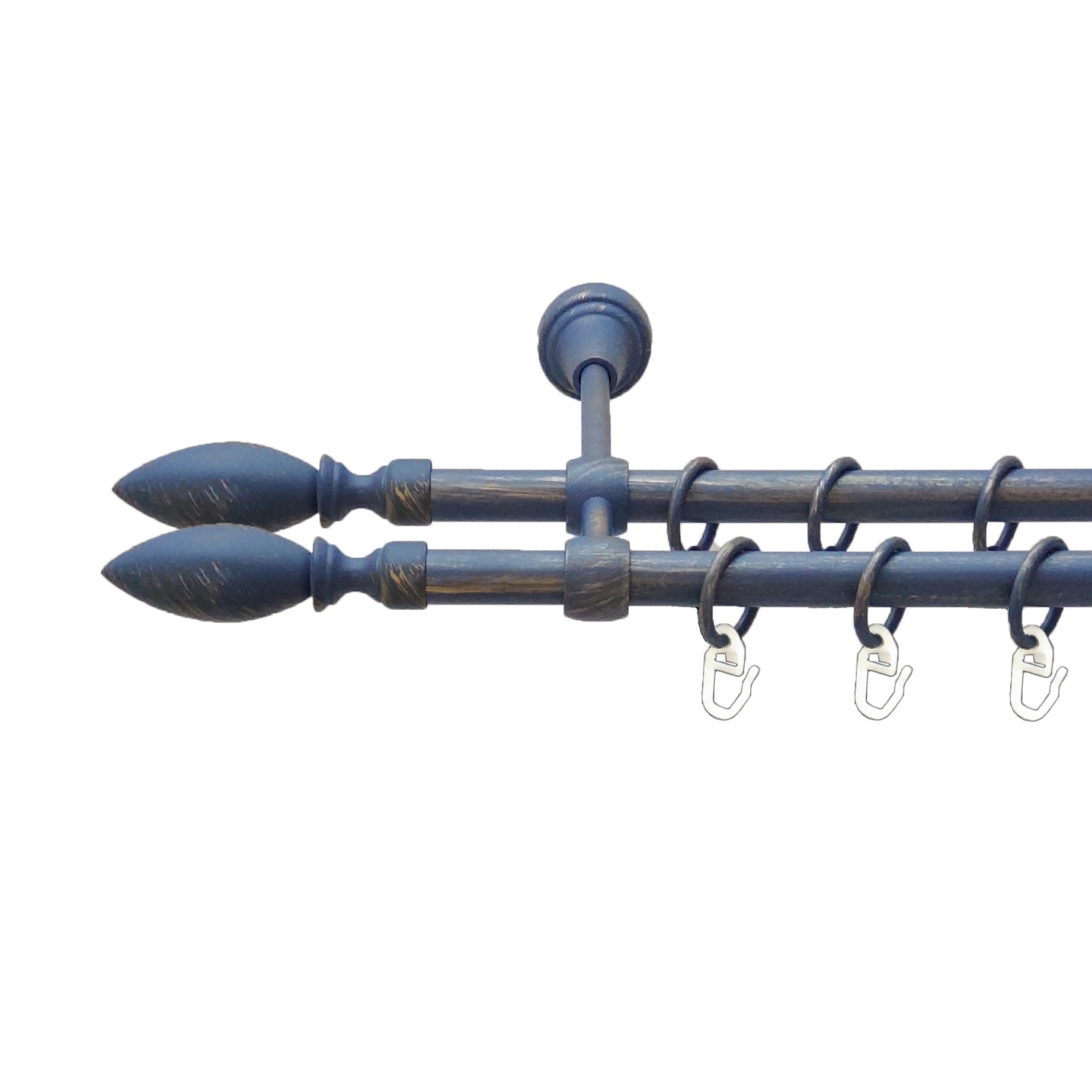 

Карниз Orvit Інсана металевий дворядний литий гладка труба кільце металеве Блакить Золота 16\16 мм 160 см (00-00009070)