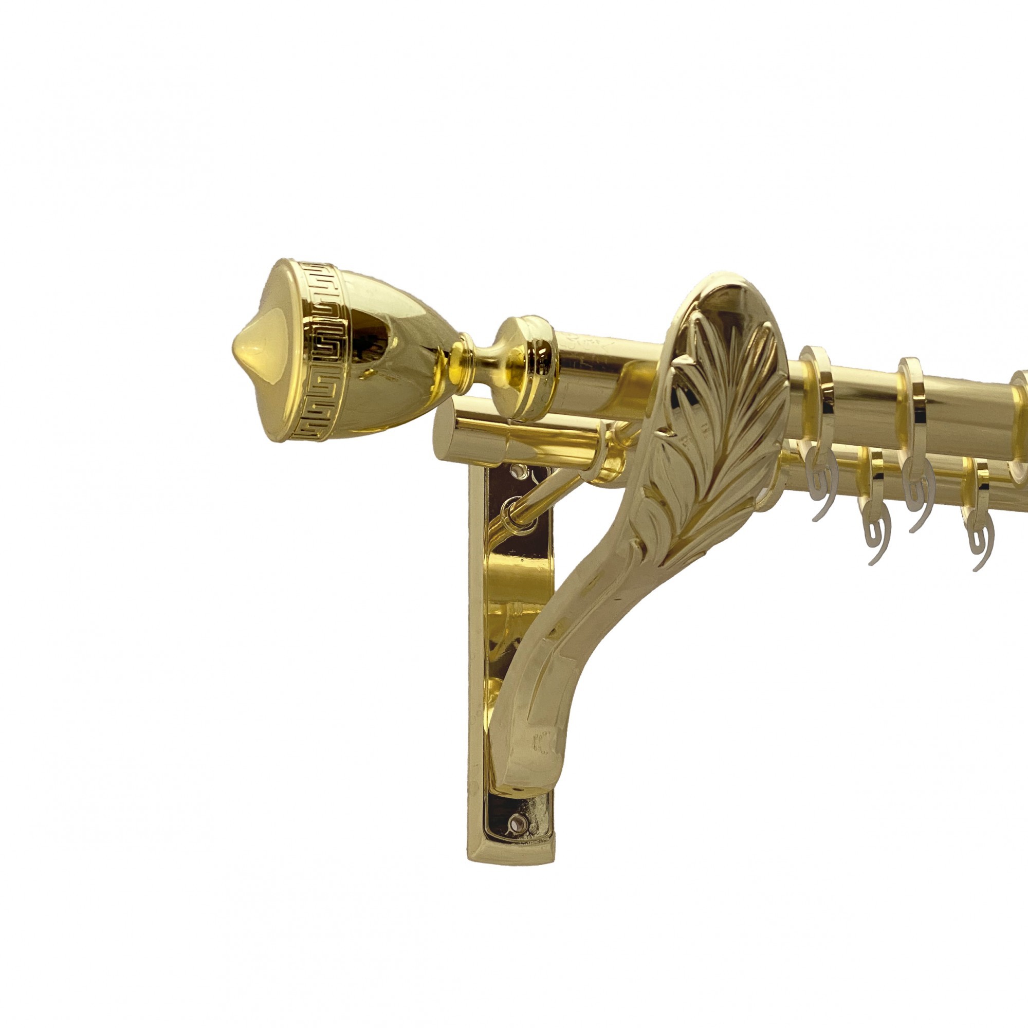 

Карниз Orvit Афіна металевий дворядний ретро гладка труба кільце фасонне металеве Золото 25\19 мм 160 см (00-00009630)