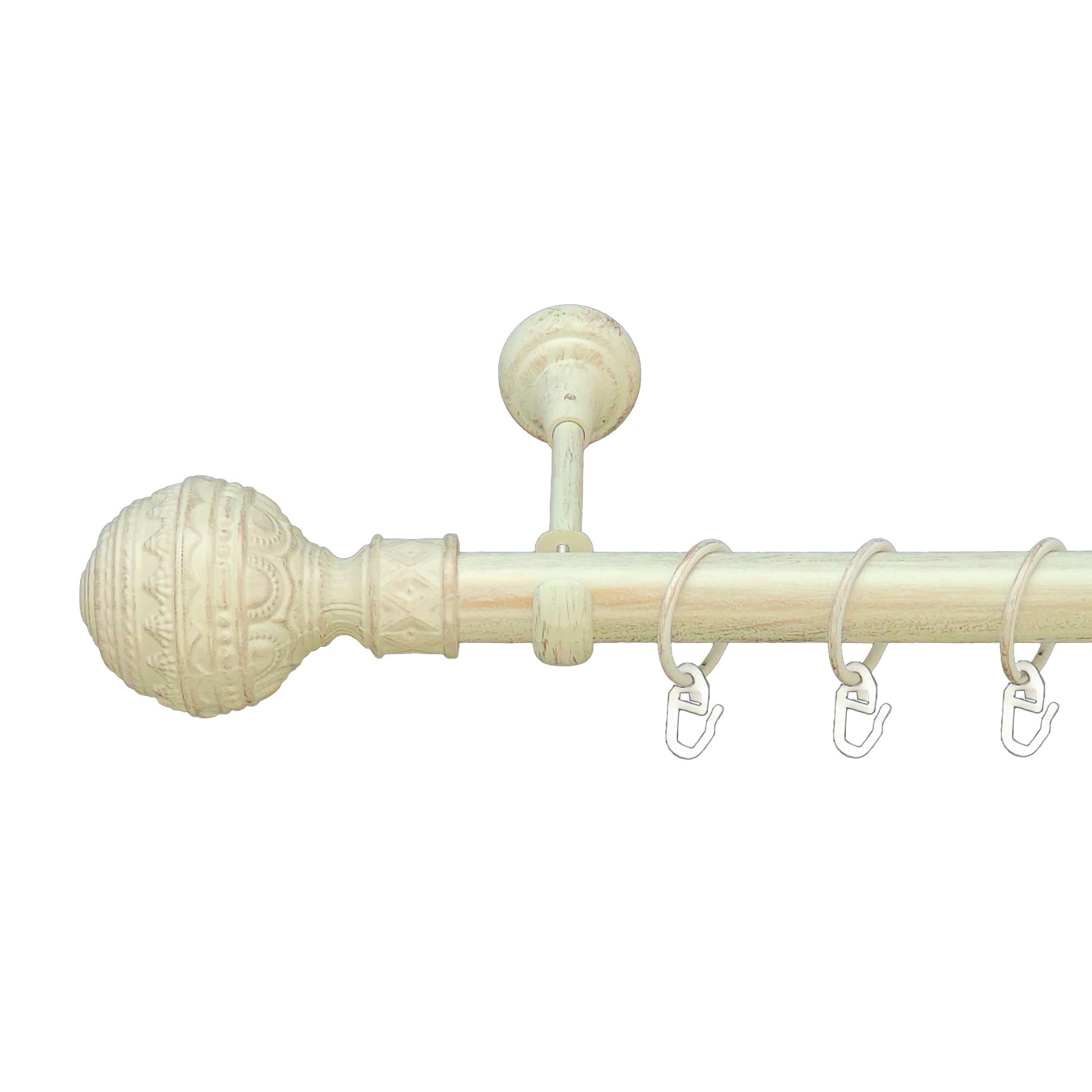 

Карниз Orvit Арабеска металевий однорядний відкритий гладка труба кільце металеве Біле Золото 25 мм 240 см