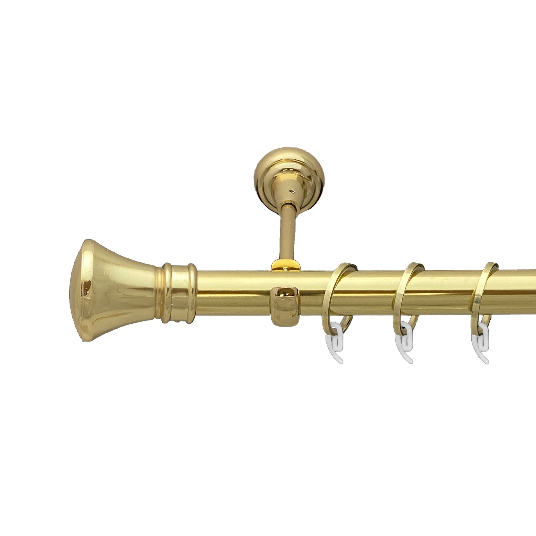 

Карниз Orvit Люксор металевий однорядний відкритий гладка труба кільце фасонне металеве Золото 25 мм 240 см