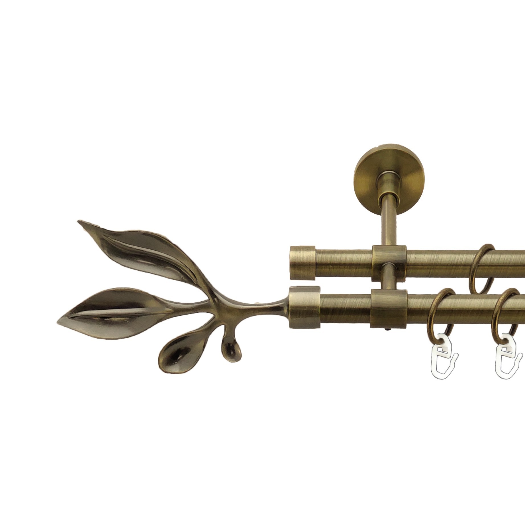 

Карниз Orvit Баваро металевий дворядний закритий гладка труба кільце металеве Антик 16\16 мм 300 см