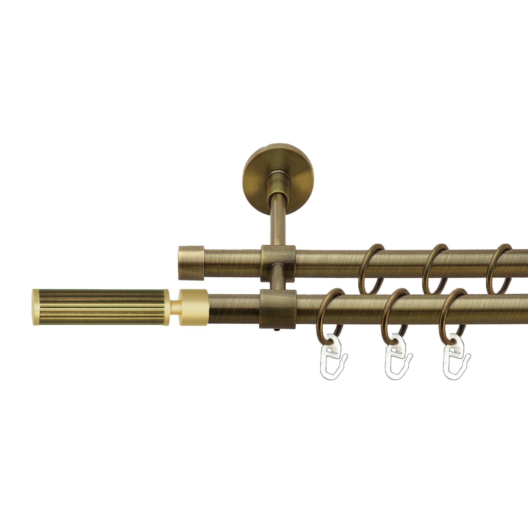 

Карниз Orvit Галерія металевий дворядний закритий гладка труба кільце металеве Антик 16\16 мм 160 см