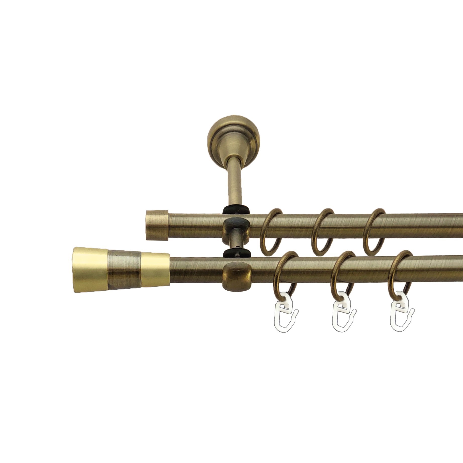 

Карниз Orvit Валео металевий дворядний відкритий гладка труба кільце металеве Антик 16\16 мм 160 см