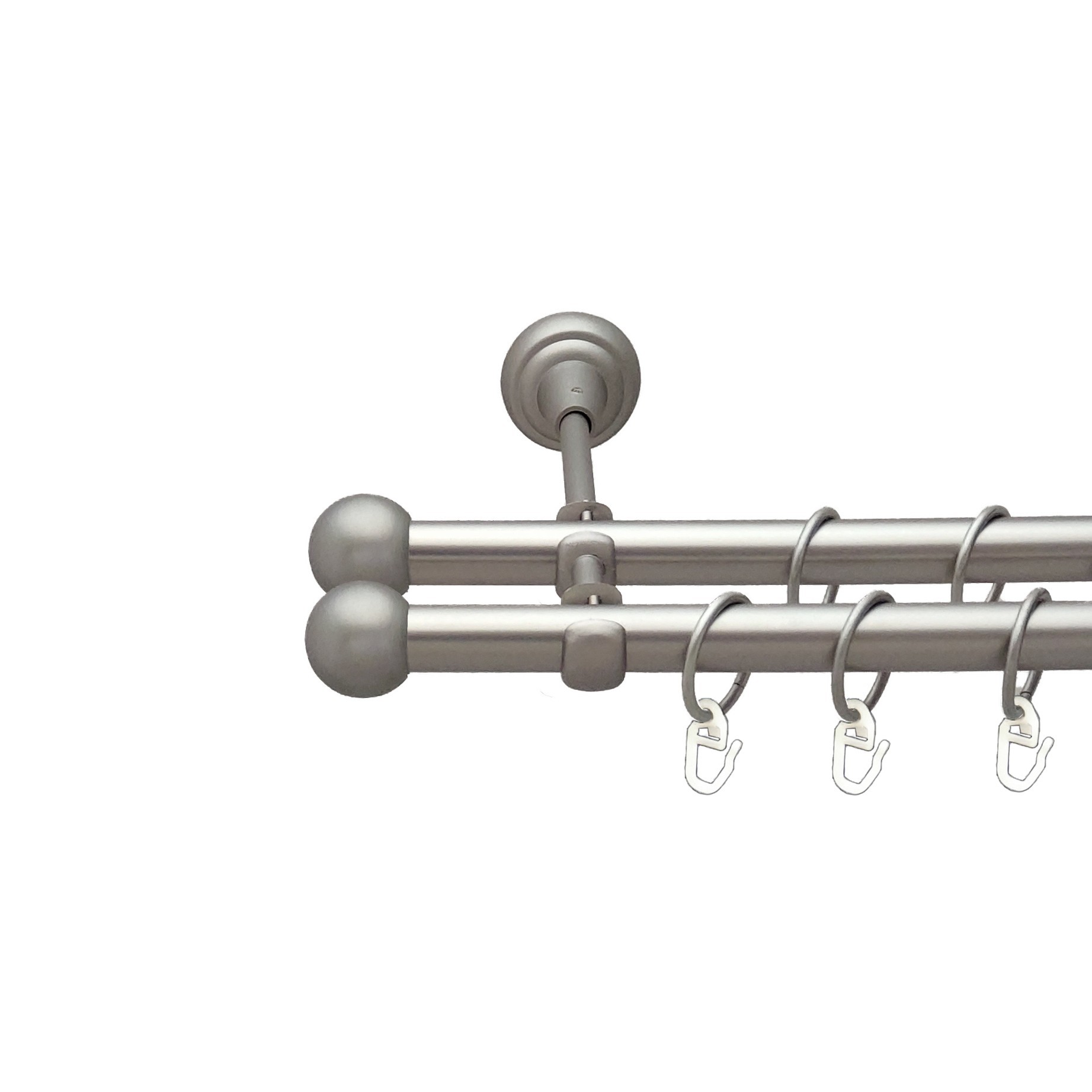 

Карниз Orvit Куля Болонь металевий дворядний відкритий гладка труба кільце металеве Сатин 19\19 мм 160 см