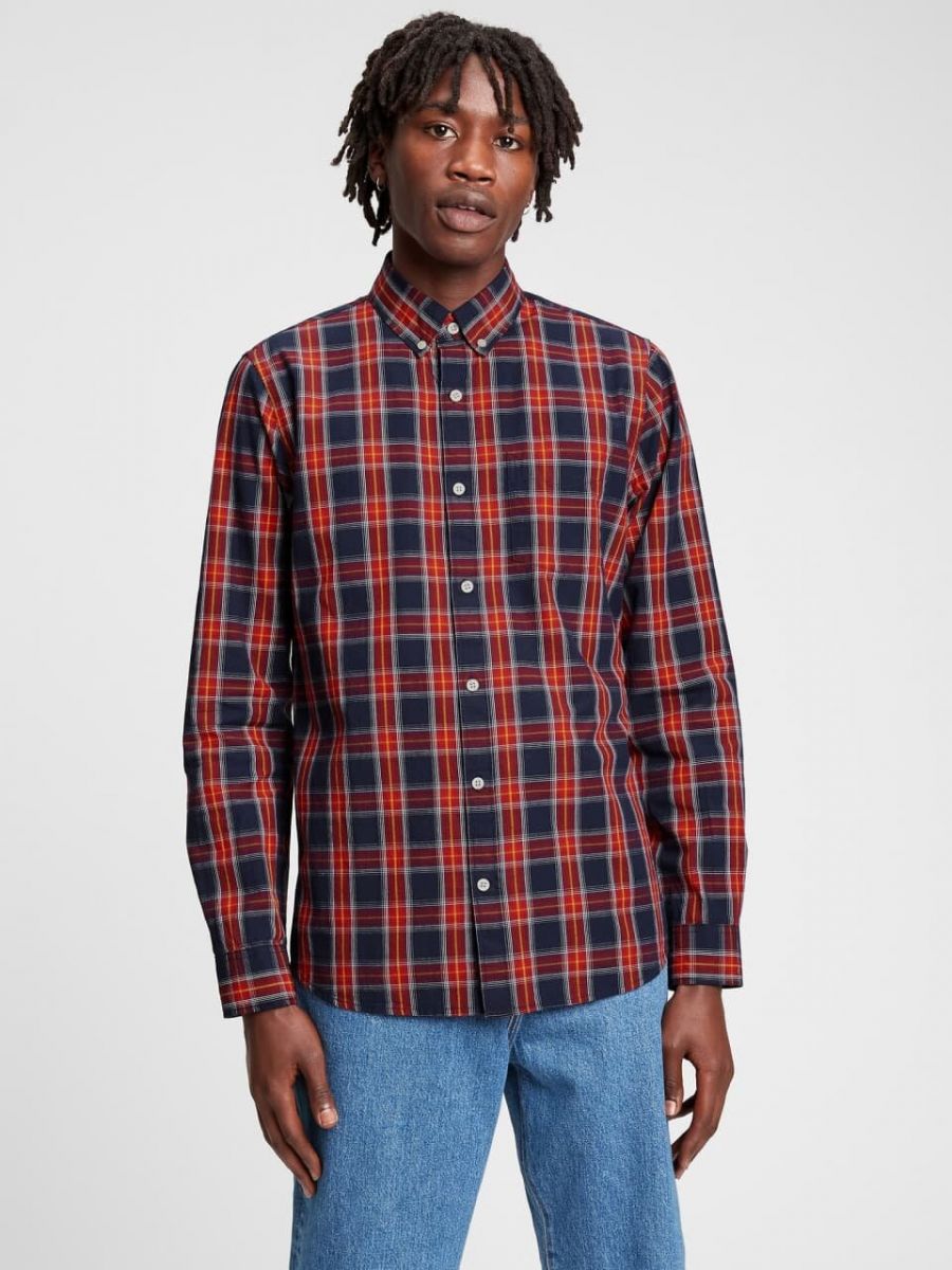

Мужская рубашка в клетку GAP 1159759793 (Красный/Синий, XXL)