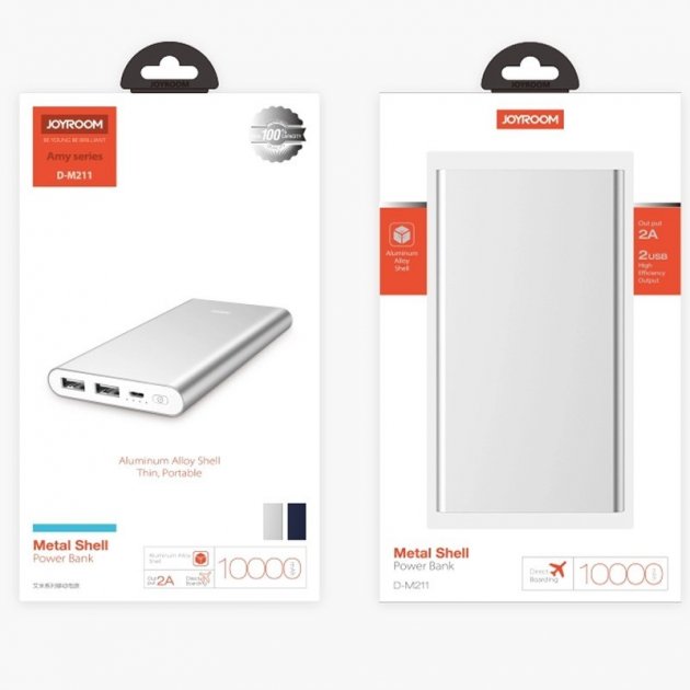 

Повербанк PowerBank Joyroom D-M211 с лэд зарядкой 10000 mah серый (D-M211)