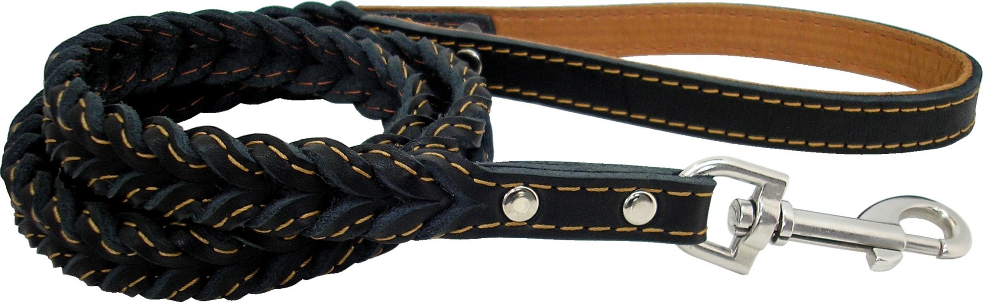 

Поводок для собак "LiLu" коса черная 15мм х 110см , кожа( П131 )