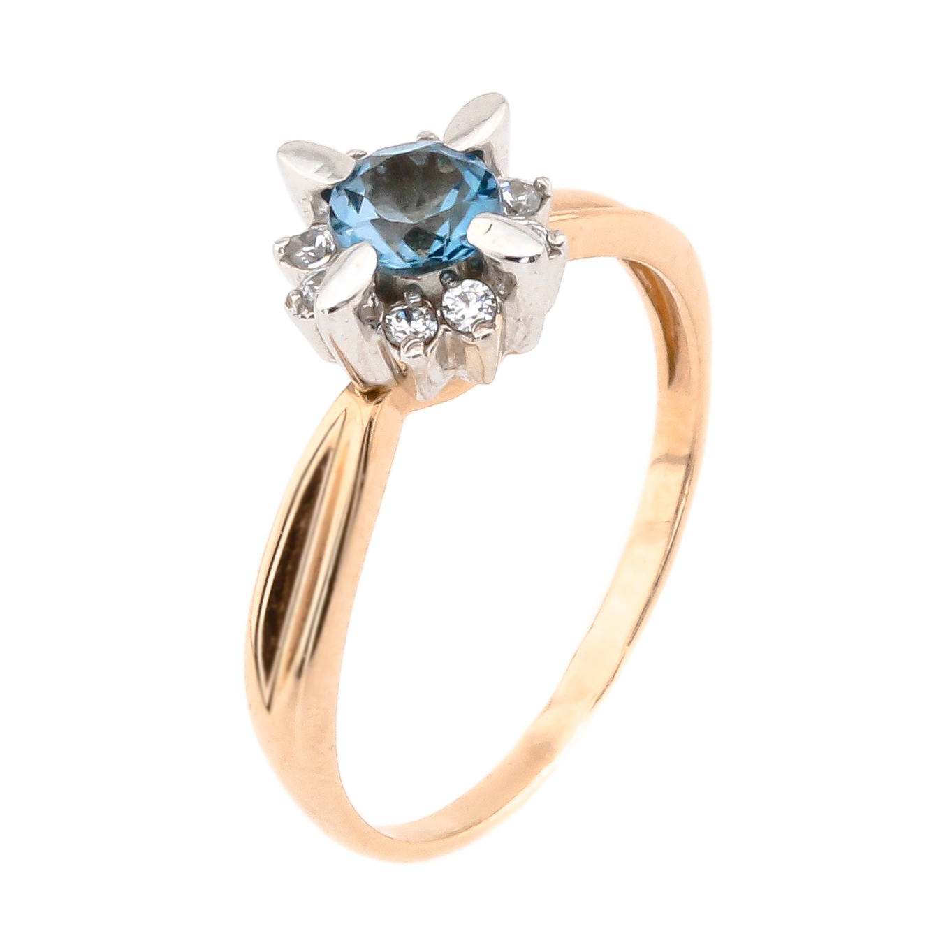 

Золотое кольцо с лондон топазом и фианитами 11771lontop Диамант, 18,5 размер