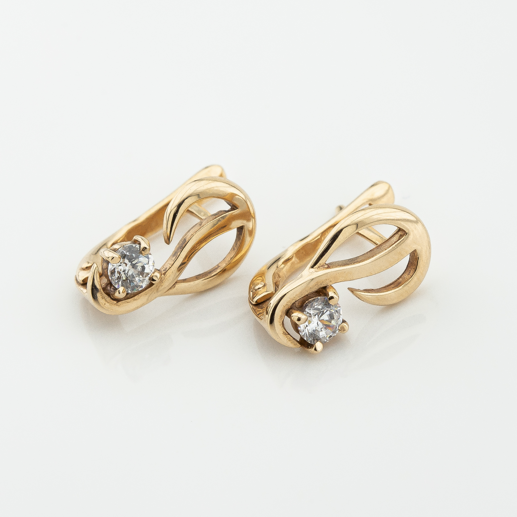 

Серьги из красного золота с фианитами 12971-1 Диамант