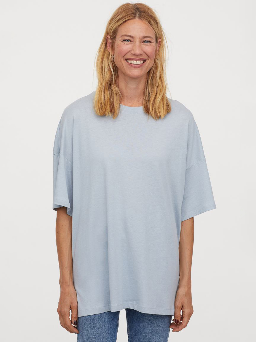 

Футболка H&M 060921266  Светло-голубая, Футболка H&M 060921266 L Светло-голубая