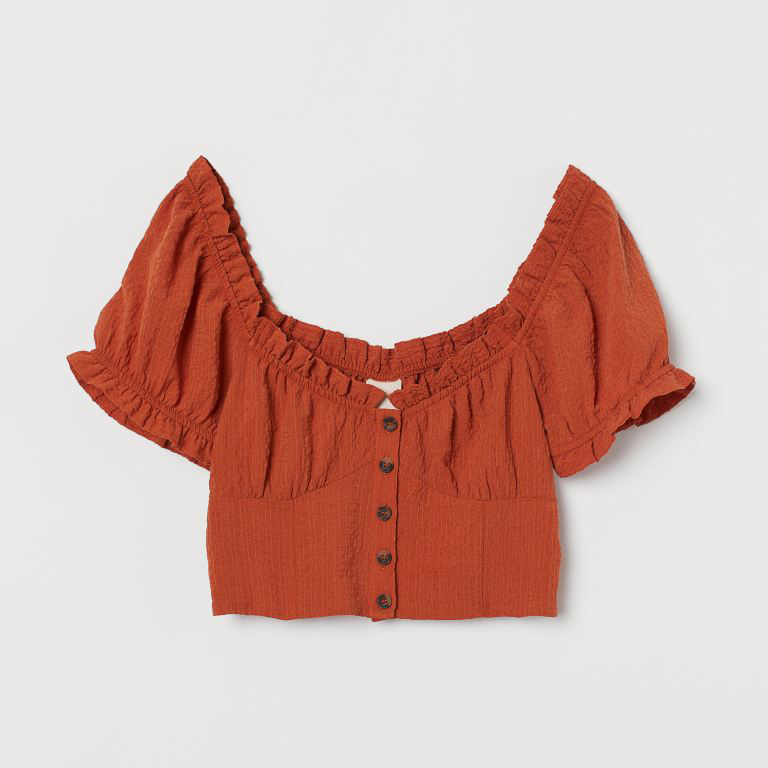 

Топ H&M 060770845  Темно-оранжевый, Топ H&M 060770845 48 Темно-оранжевый