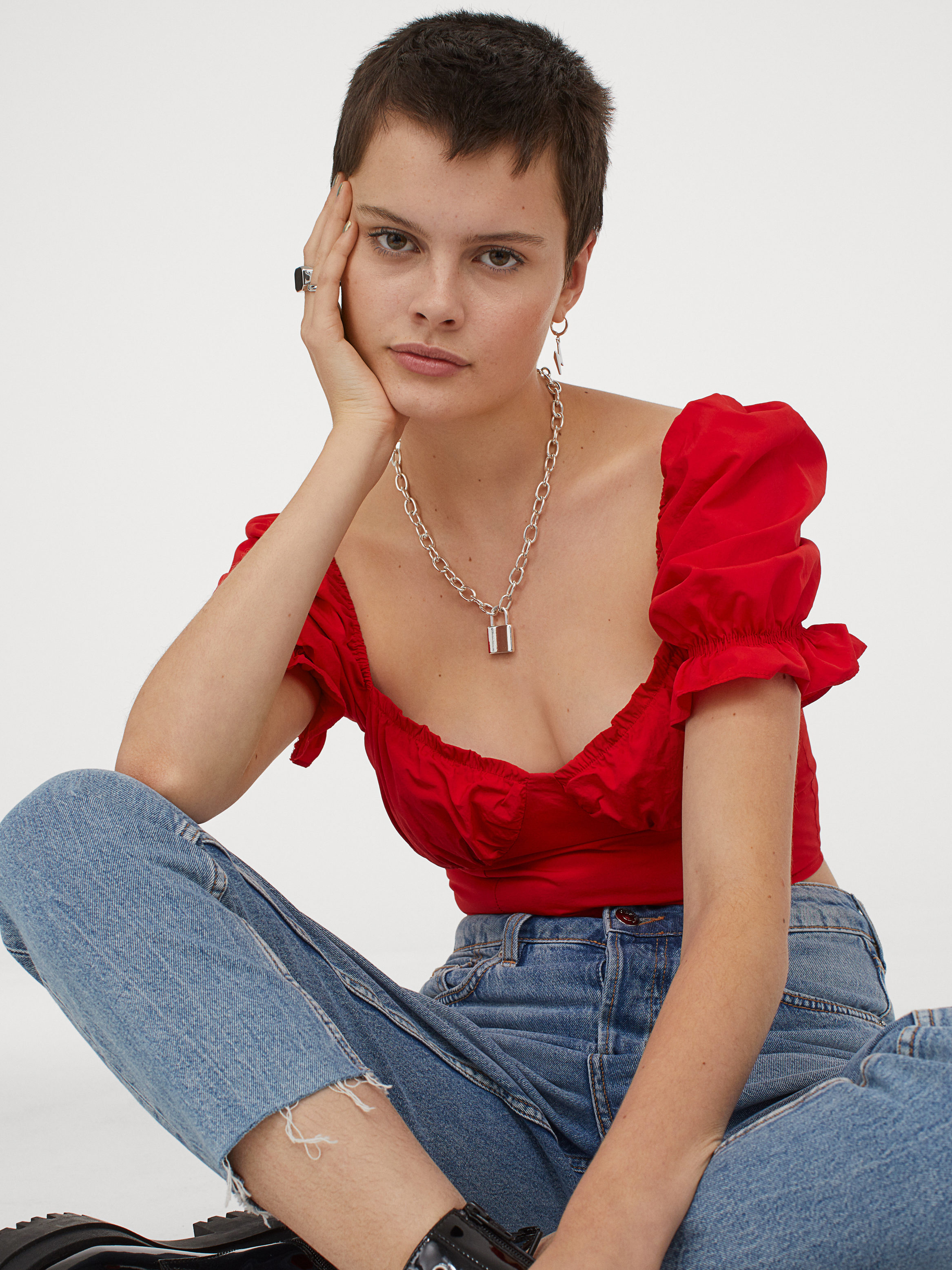 

Топ H&M 060933675_red  Красный, Топ H&M 060933675_red 42 Красный