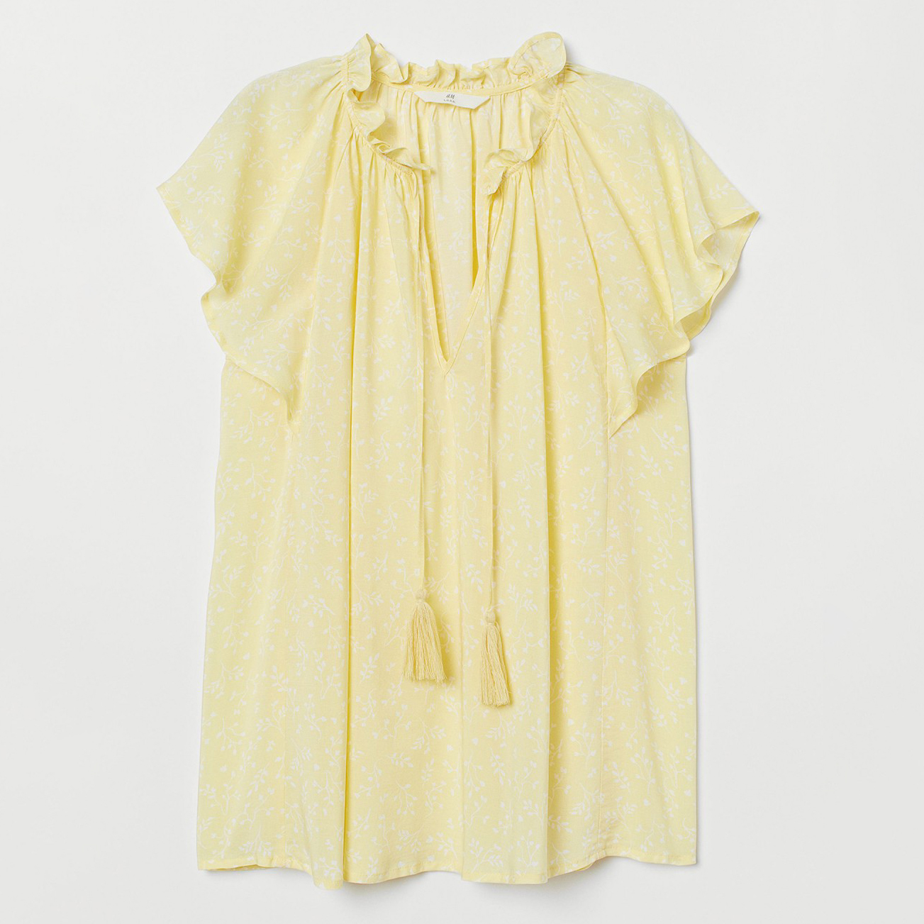 

Блузка H&M 060774432  Желтая с белым, Блузка H&M 060774432 46 Желтая с белым