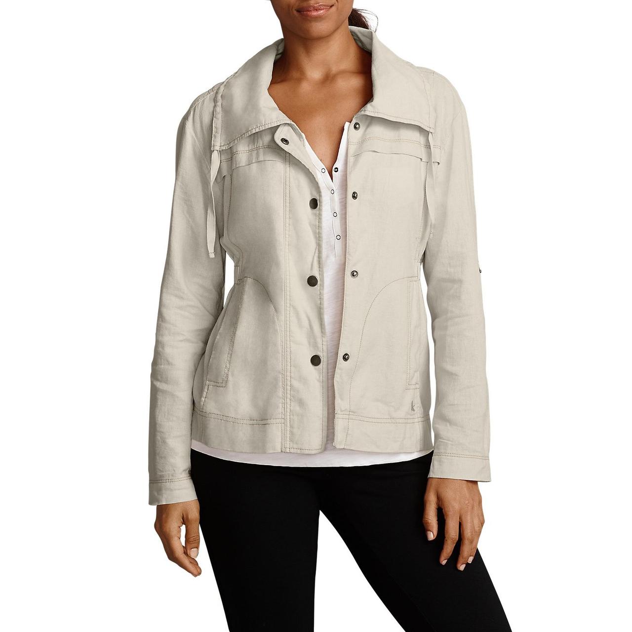 

Ветровка Eddie Bauer Womens Blouse Jacket Linen S Putty