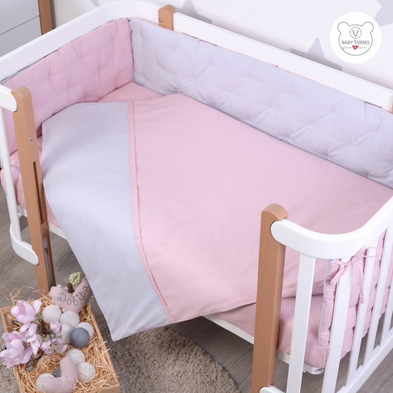 

Постельный комплект в кроватку Baby Veres Stitch pink 6 единиц