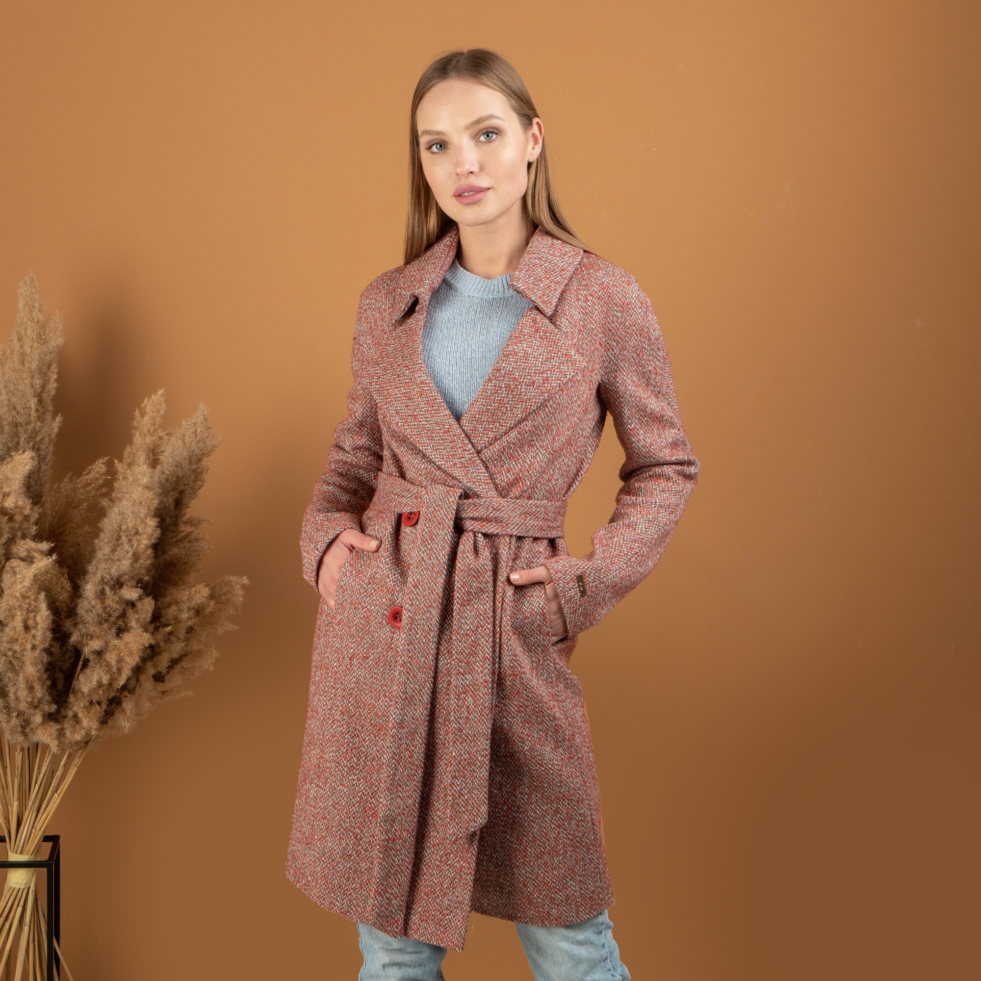 Женское демисезонное пальто UF-fashion 524-ПК 48 морковный – низкие ...
