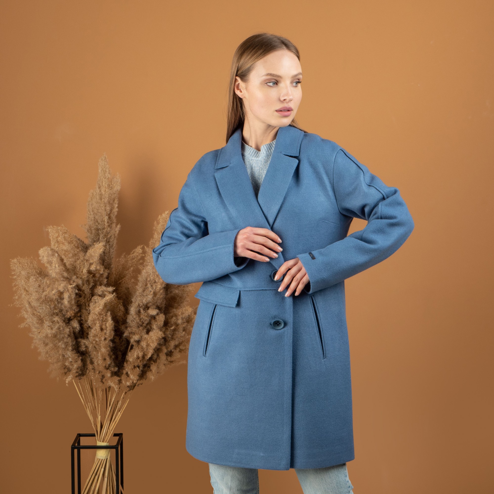 

Женское демисезонное пальто UF-fashion 547-ПК  синий, Женское демисезонное пальто UF-fashion 547-ПК 50 синий