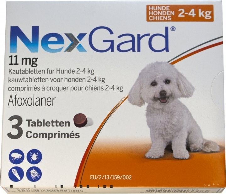 

Nexgard Таблетки от блох и клещей для собак весом от 2 до 4 кг (3 шт)